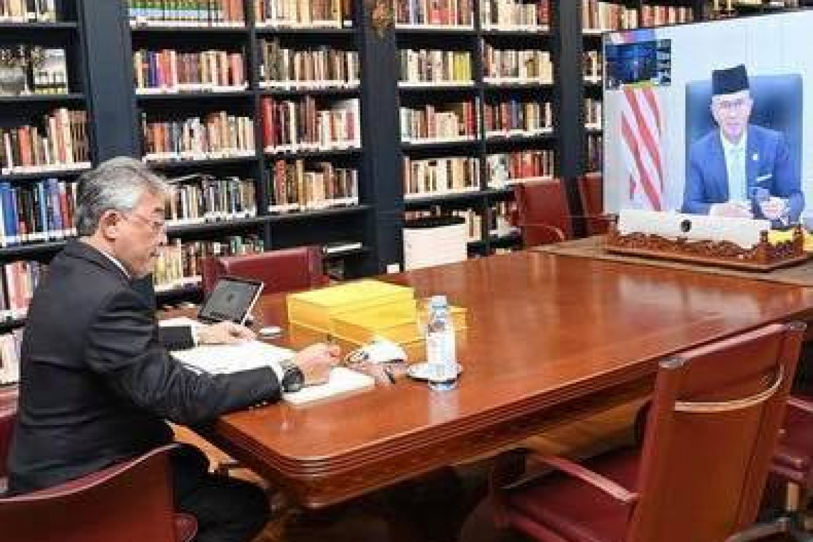 Mesyuarat Berkenaan Penyediaan #Bajet2022 Secara Maya Bersama KDYMM Seri Paduka Baginda YDPA