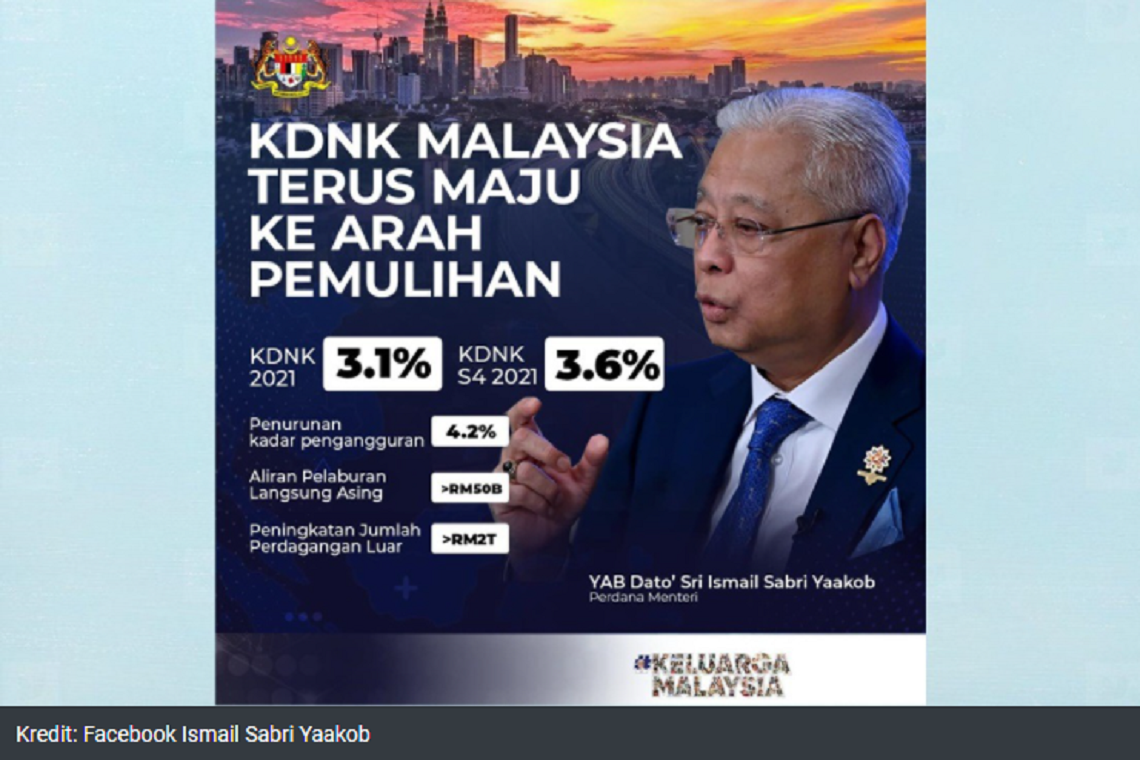Langkah kerajaan tangani krisis ekonomi semakin berhasil, KDNK 2021 catat 3.1 peratus – PM