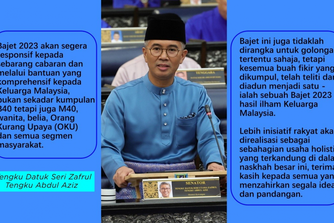 Bajet 2023 peruntuk RM372.3 bilion, peningkatan ketara berbanding Bajet 2022, 2021 - Tengku Zafrul