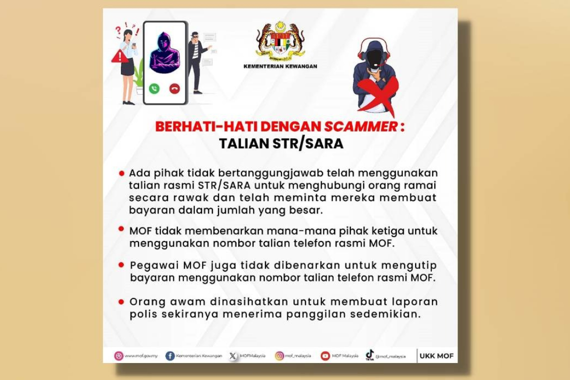 Be wary if you receive calls related to STR, SARA – MOF