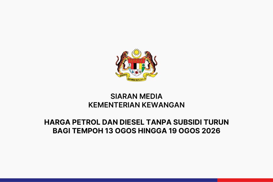 Harga Petrol Dan Diesel Tanpa Subsidi Turun  Bagi Tempoh 13 Ogos Hingga 19 Ogos 2026